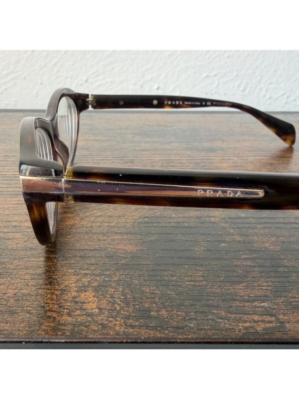 Prada Cat Eye Oval Brown Tortoise Women's RX Eyeglasses VPR 18P - Picture 4 of 15